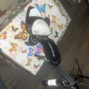 Pleaser Glossy Black Strappy Sandals